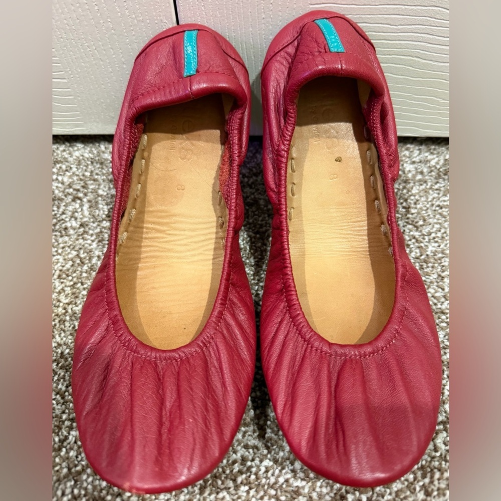 Tieks By Gavrieli Ruby Red Patent Leather Ballet Comfort Flats Shoes Size 8